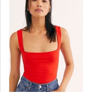 Free People intimate Square Off Cami Red M